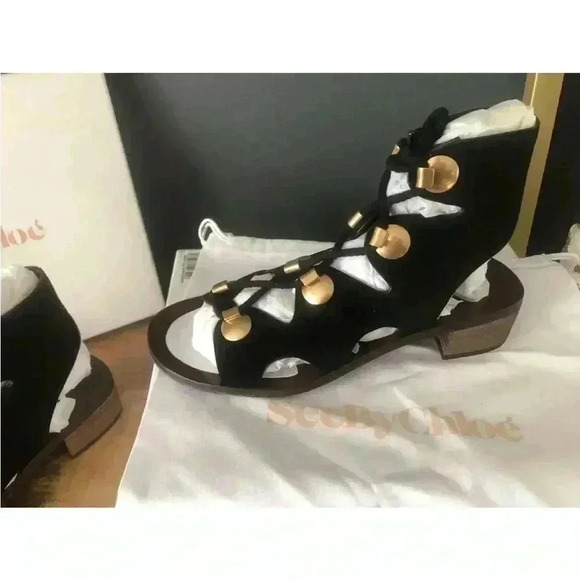🆕See By Chloe Edna Lace Up Gladiator Heeled Sandal Size UK 38 US 7 New. - Picture 4 of 8